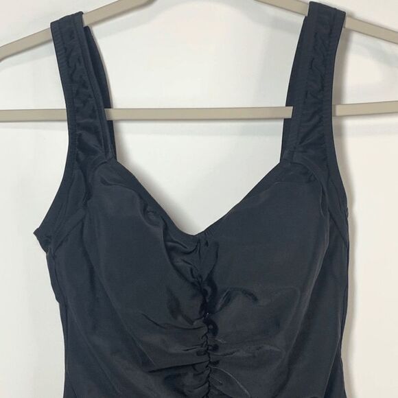 Rose Marie Reid Black Tummy Control One Piece Swim Suit Size Small - Picture 2 of 8